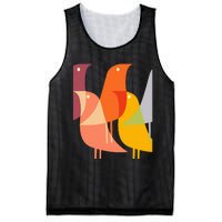 Bird Print Art Deco 60s Style Minimal Hippy Mesh Reversible Basketball Jersey Tank