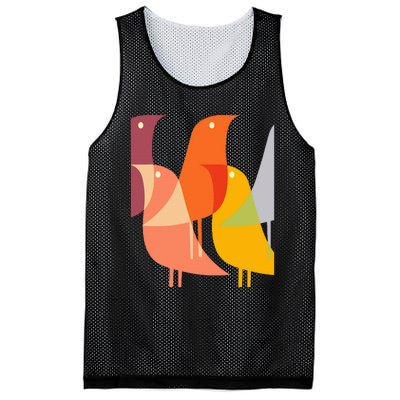 Bird Print Art Deco 60s Style Minimal Hippy Mesh Reversible Basketball Jersey Tank