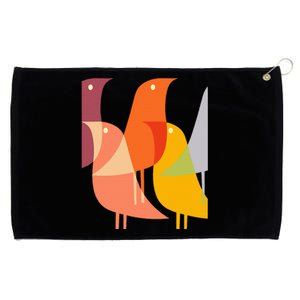 Bird Print Art Deco 60s Style Minimal Hippy Grommeted Golf Towel