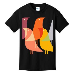 Bird Print Art Deco 60s Style Minimal Hippy Kids T-Shirt