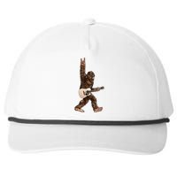 Bigfoot Playing Acoustic Guitar Rock On Sasquatch Big Foot Snapback Five-Panel Rope Hat