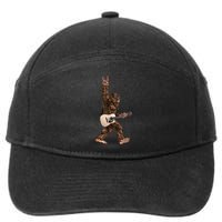 Bigfoot Playing Acoustic Guitar Rock On Sasquatch Big Foot 7-Panel Snapback Hat