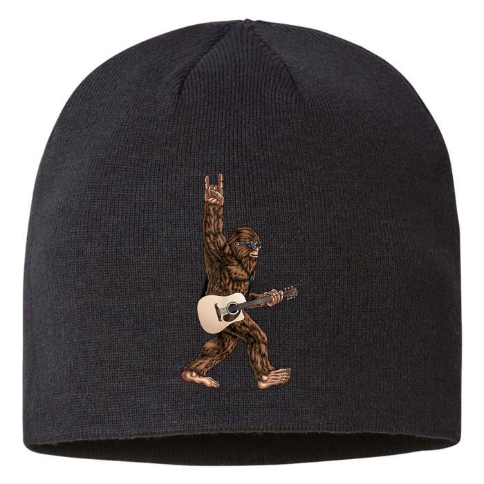 Bigfoot Playing Acoustic Guitar Rock On Sasquatch Big Foot Sustainable Beanie