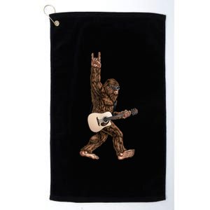 Bigfoot Playing Acoustic Guitar Rock On Sasquatch Big Foot Platinum Collection Golf Towel