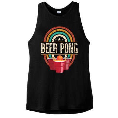 Beer Pong Beer Lovers Beer Pong Meaningful Gift Ladies PosiCharge Tri-Blend Wicking Tank