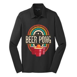 Beer Pong Beer Lovers Beer Pong Meaningful Gift Silk Touch Performance Long Sleeve Polo