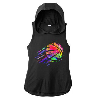 Basketball Player Bball Coach Fan Baller Sports Ladies PosiCharge Tri-Blend Wicking Draft Hoodie Tank