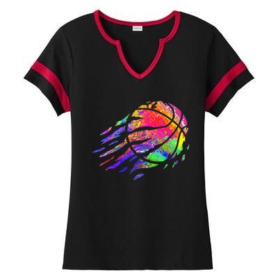 Basketball Player Bball Coach Fan Baller Sports Ladies Halftime Notch Neck Tee