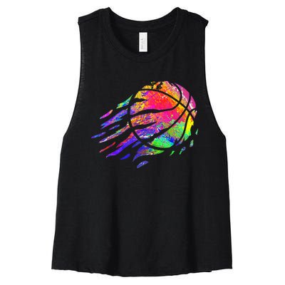 Basketball Player Bball Coach Fan Baller Sports Women's Racerback Cropped Tank