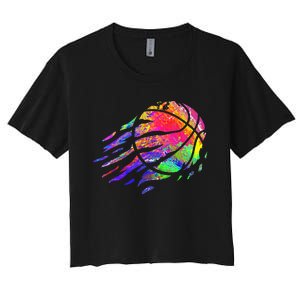 Basketball Player Bball Coach Fan Baller Sports Women's Crop Top Tee