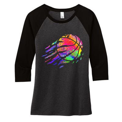 Basketball Player Bball Coach Fan Baller Sports Women's Tri-Blend 3/4-Sleeve Raglan Shirt