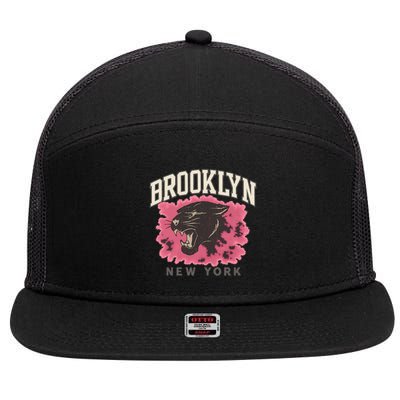 Brooklyn Panther 7 Panel Mesh Trucker Snapback Hat