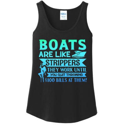 Boats Pun Boats Are Like Strippers Boat Owner Ladies Essential Tank