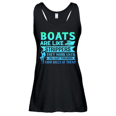 Boats Pun Boats Are Like Strippers Boat Owner Ladies Essential Flowy Tank