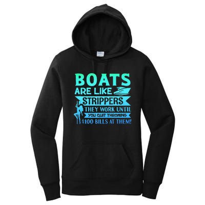 Boats Pun Boats Are Like Strippers Boat Owner Women's Pullover Hoodie