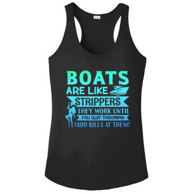 Boats Pun Boats Are Like Strippers Boat Owner Ladies PosiCharge Competitor Racerback Tank