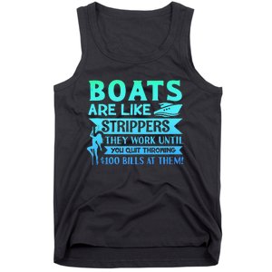 Boats Pun Boats Are Like Strippers Boat Owner Tank Top