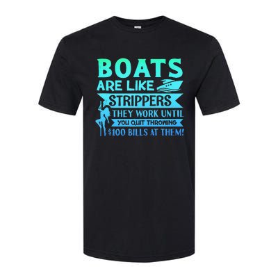 Boats Pun Boats Are Like Strippers Boat Owner Softstyle® CVC T-Shirt