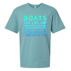 Boats Pun Boats Are Like Strippers Boat Owner Sueded Cloud Jersey T-Shirt