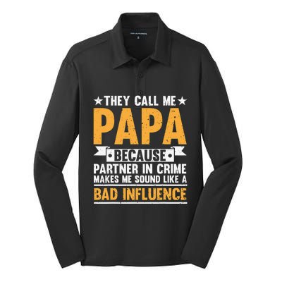 Best Papa By Par Father's Day Golf Gift Grandpa Silk Touch Performance Long Sleeve Polo