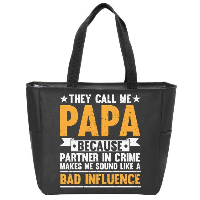Best Papa By Par Father's Day Golf Gift Grandpa Zip Tote Bag