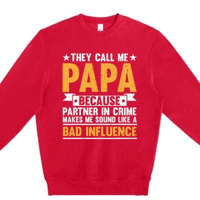 Best Papa By Par Father's Day Golf Gift Grandpa Premium Crewneck Sweatshirt