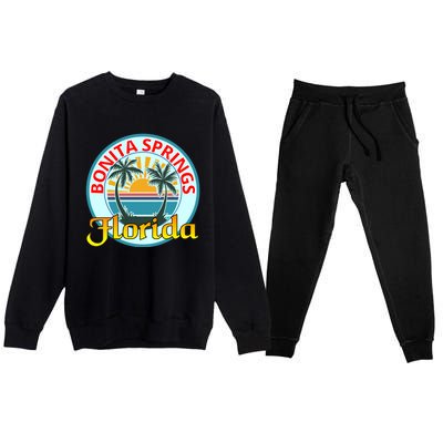 Beach Please Bonita Springs Florida Beach Spring Break Gift Premium Crewneck Sweatsuit Set