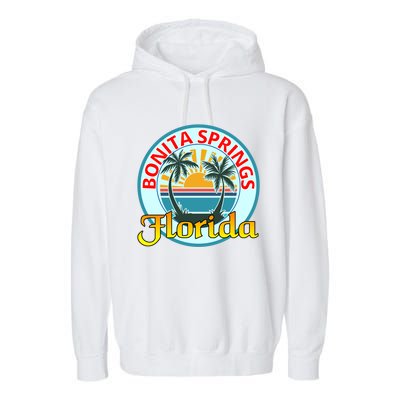 Beach Please Bonita Springs Florida Beach Spring Break Gift Garment-Dyed Fleece Hoodie