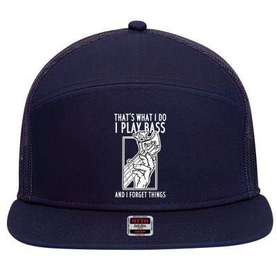 Bass Player Bass Guitar 7 Panel Mesh Trucker Snapback Hat