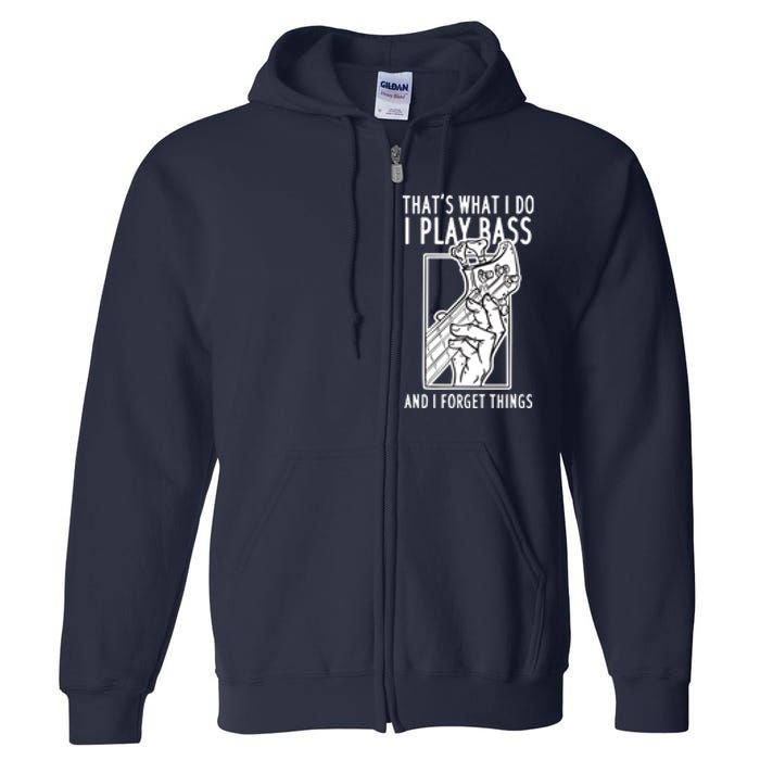 Bass Player Bass Guitar Full Zip Hoodie