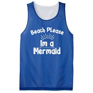 Beach Please Beach Summer Palm Trees Mermaid Funny Gift Mesh Reversible Basketball Jersey Tank