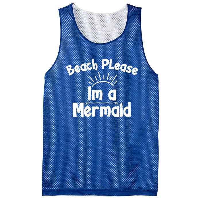 Beach Please Beach Summer Palm Trees Mermaid Funny Gift Mesh Reversible Basketball Jersey Tank