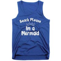 Beach Please Beach Summer Palm Trees Mermaid Funny Gift Tank Top