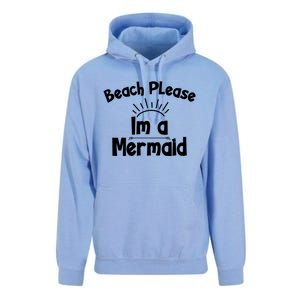 Beach Please Beach Summer Palm Trees Mermaid Funny Gift Unisex Surf Hoodie