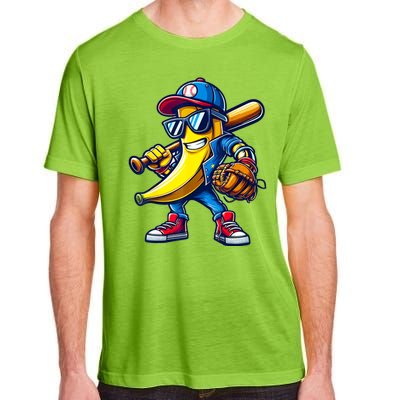 Banana Playing Baseball Fruit Lover Baseball Adult ChromaSoft Performance T-Shirt