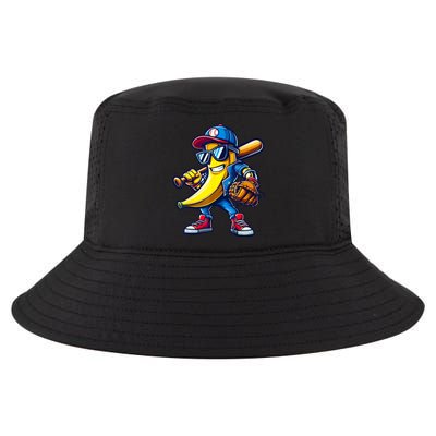 Banana Playing Baseball Fruit Lover Baseball Cool Comfort Performance Bucket Hat