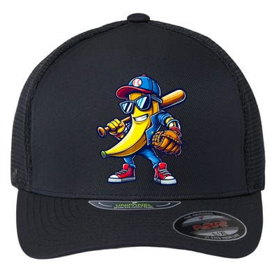 Banana Playing Baseball Fruit Lover Baseball Flexfit Unipanel Trucker Cap