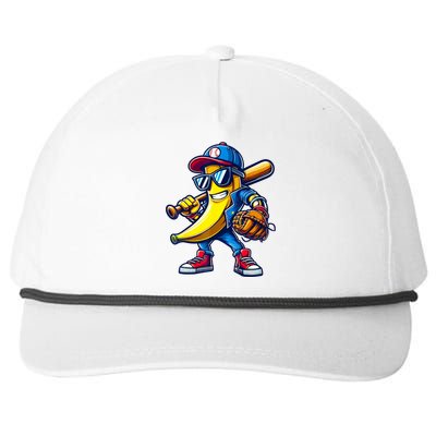 Banana Playing Baseball Fruit Lover Baseball Snapback Five-Panel Rope Hat