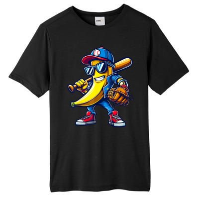 Banana Playing Baseball Fruit Lover Baseball Tall Fusion ChromaSoft Performance T-Shirt