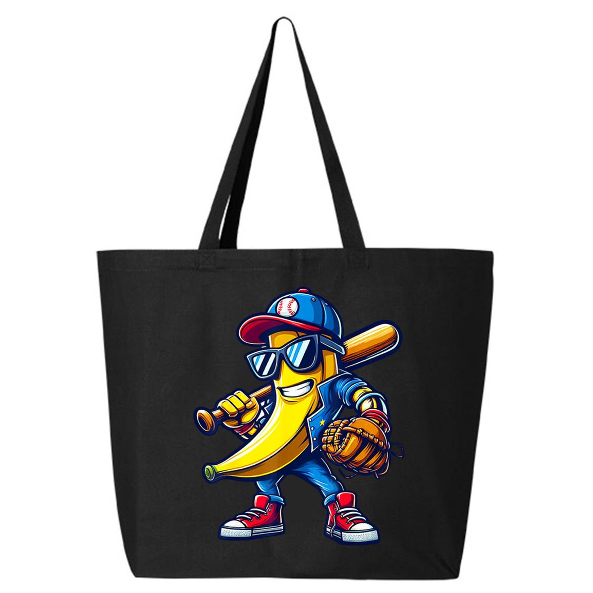 Banana Playing Baseball Fruit Lover Baseball 25L Jumbo Tote