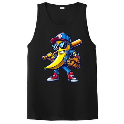 Banana Playing Baseball Fruit Lover Baseball PosiCharge Competitor Tank