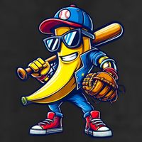 Banana Playing Baseball Fruit Lover Baseball Trucker Hat