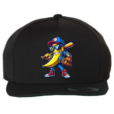 Banana Playing Baseball Fruit Lover Baseball Wool Snapback Cap