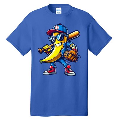 Banana Playing Baseball Fruit Lover Baseball Tall T-Shirt