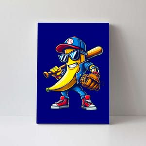 Banana Playing Baseball Fruit Lover Baseball Canvas