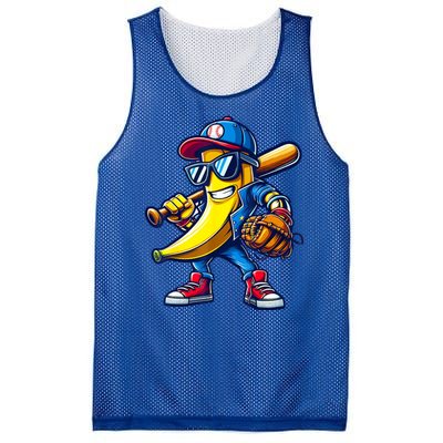 Banana Playing Baseball Fruit Lover Baseball Mesh Reversible Basketball Jersey Tank