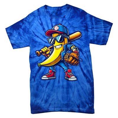 Banana Playing Baseball Fruit Lover Baseball Tie-Dye T-Shirt