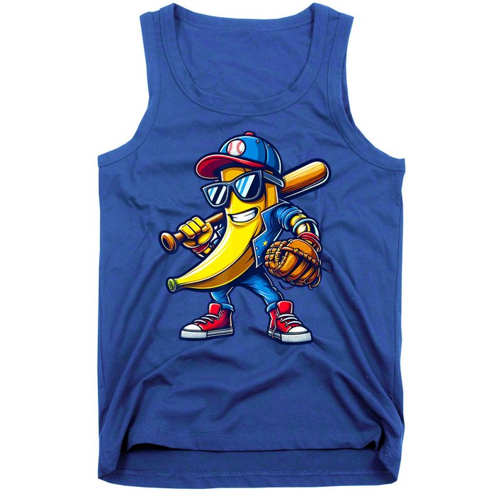 Banana Playing Baseball Fruit Lover Baseball Tank Top