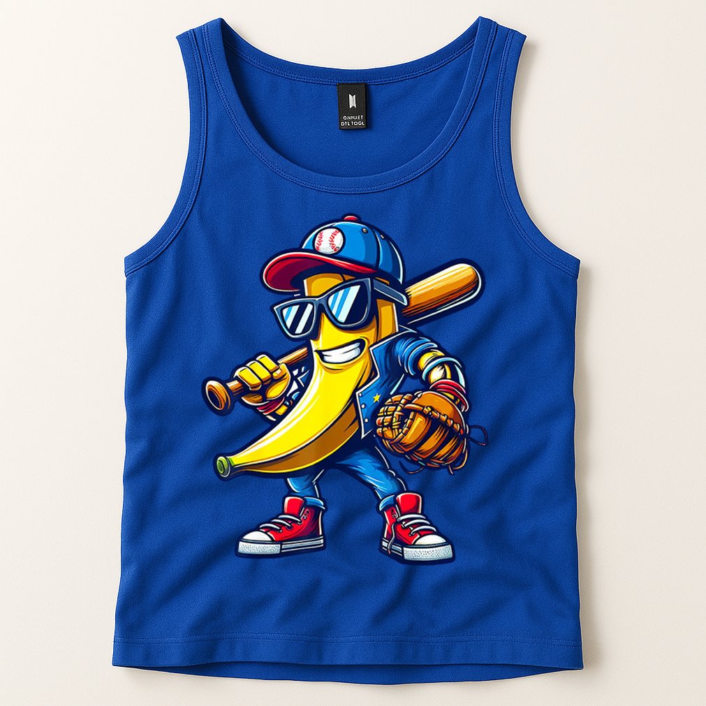 Banana Playing Baseball Fruit Lover Baseball Tank Top