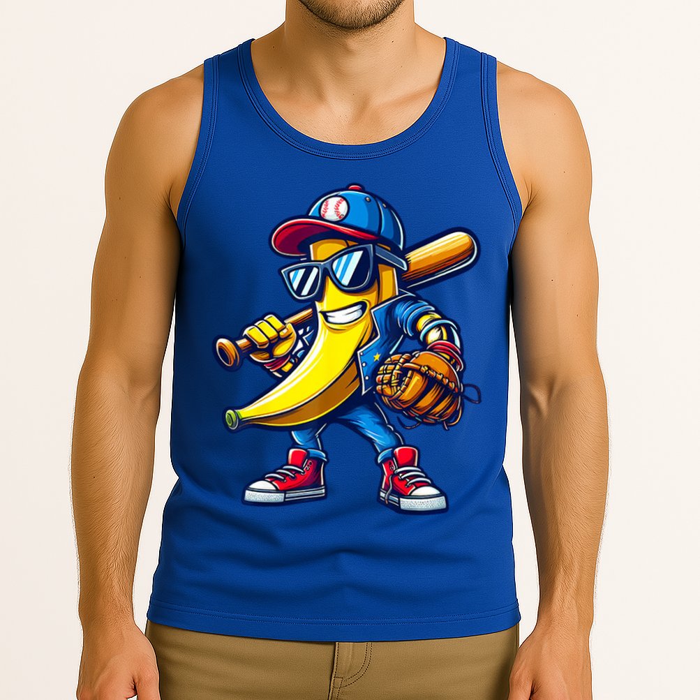 Banana Playing Baseball Fruit Lover Baseball Tank Top